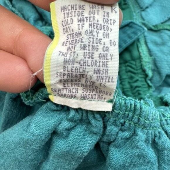 Vintage 80s Green & Red Corduroy Girls Dress Criss Cross Toddler Size 2 Cotton - Picture 6 of 7